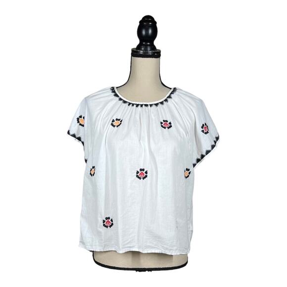 Madewell Embroidered Flutter Sleeve Top - Picture 2 of 5